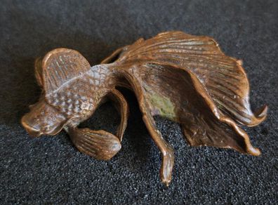 Bronze model of a koi carp.