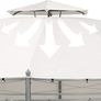 Gazebo Diameter 350 cm Water-Repellent Metal Garden Stable Robust Side Walls Garden Gazebo Luxury Tent Beige Image 4
