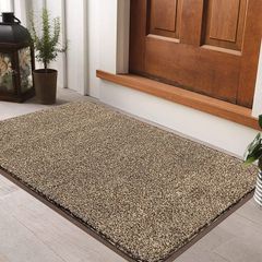 Indoor Doormat Front Door Rug Low-Profile Barrier Mat Non Slip Entrance Dirt Trapper Door Floor Mat for Entry Patio High Traffic (45X70cm,Brown)