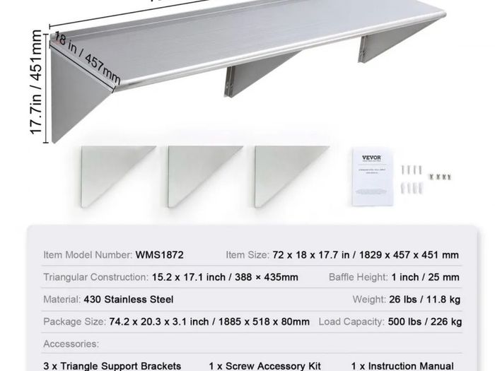 Stainless shelf x2