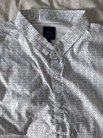 Armani Exchange White Logo Print Shirt  XL