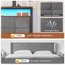 3ft Single Bed Frame 90x190 Upholstered Bed Frame With LED Lights & Charging Station Metal Bed Frame with Upholstered Storage Headboard/Under Bed Storage/Noise Free (Single-90x190cm) Image 5