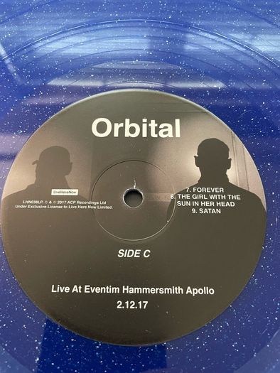 Orbital - Live At Eventim Hammersmith Apollo 2.12.17 - 3 x 12" Glitter Vinyl Panel Fold Out Sleeve - 2018 Live Here Now