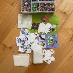 Hama beads, boards,  and storage box