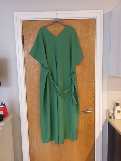 Monsoon  Green Dress. S. L- 1416. With Self Tie Belt.  New - No Paper Tag.