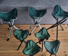 Camping fold up chairs x 7