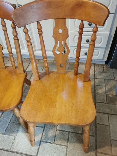 Solid wood dining table & six chairs