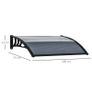 Door Canopy Awning Outdoor Window Rain Shelter Cover for Front/Back Door Porch Black 100 x 75cm Image 5