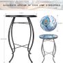 FREE P&P | Outdoor Side Table Small Outdoor Table, 14 inch Round Patio Side Table End Table, Peacock Feather Glass Plant Stand for Garden Patio Living Room Image 6