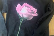 Never worn river island black sweater with pink rose detail