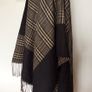 One Size Black & Brown Large Checked Shawl Includes Postage Image 4