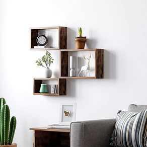 New Set of 3 Cube Rustic Shelves - FREE P&P