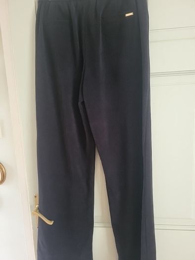 black wide leg light corduroy trousers