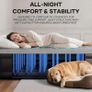Inflatable Mattress, Air Bed, Double Airbed with Built in Pump, Blow Up Mattress, Folding Guest Bed Self Inflating with Flocked Surface for Camping and Home Use, 190cm x 140cm x 46cm (Black Image 3