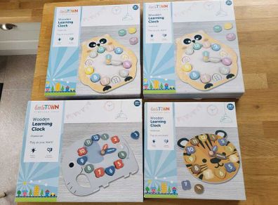 Little Town Wooden Learning Clocks