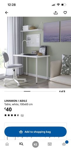 Ikea Table Desk, Linnmon 100x60