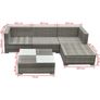 5 Piece Garden Lounge Set with Cushions Poly Rattan Grey Image 3