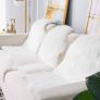 FREE EXPRESS SHIPPING Faux Fur Soft Fluffy Single Sheepskin Stule Style Rug, Faux Fleece Chair Cover Seat Pad Soft Fluffy Shaggy Area Rugs for Bedroom Sofa Floor (White 60 x 90 CM) Image 4