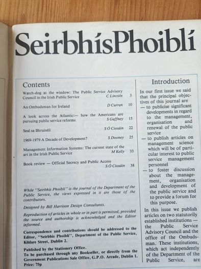 Seirbhis Phoibli. 3 X Journals Of The Department Of The Public Service.  1980-82 -85.