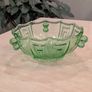 Vintage Stolzle Art Deco Green Glass Bowl 22cm Uranium glass Image 2