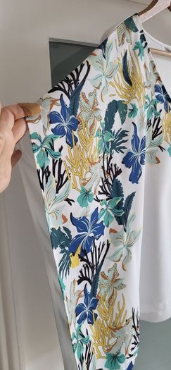Salsa Jeans floral drape sleeve top Sz M (Fit 12-14UK) - Rrp 69.95 (New)