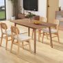 set of 4, wood, kitchen chairs, PU leather upholstered Rattan Image 7