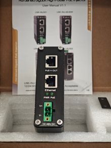 E-link Industrial Gigabit PoE++ Injector 48V DC PoE++ 95W up to 100 Meters Output DIN Rail Mount Hardened High Power PoE Adapter