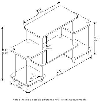 Turn-N-Tube No Tools Entertainment Center, TV Unit, TV Stands, Dark Brown/Black, 105.4 (W) x 58 (H) x 29.5 (D) cm