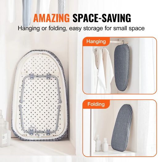 Tabletop Ironing Board 23.4 x 14.4, Small Iron Board with Heat Resistant Cover and 100% Cotton Cover, Mini Ironing Board with 7mm Thickened Needle Cotton Layer for Small Spaces, Travel Use