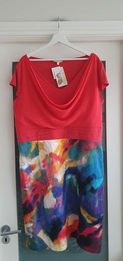 NASS Designed in Ireland block multi printed cowl neck dress Sz 22 UK - Bnwt Rrp 99 Sterling