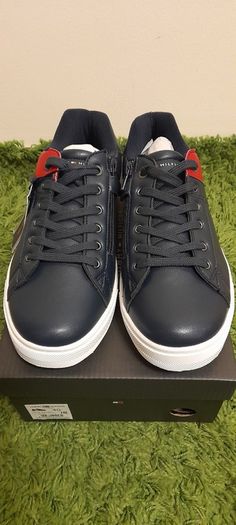 Tommy Hilfiger Unisex Leather Footwear Low Cut Lace-Up Sneaker Blue UK-6.5/EUR-40 Style:T3B4-30509-0739800-/Blue-2024