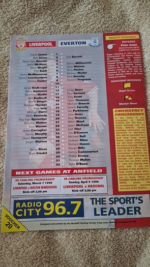 Vintage Liverpool FC Match Programmes 1990's x9