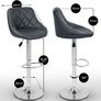 Set of 2 x Bar Stools - Fully Rotatable - Adjustable Seat Height 60 - 80 cm Image 2
