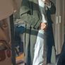 Unworn Dark Green Long Trench Winter Coat 100% Wool Image 5