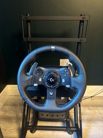 Logitech g920 and Adx Firebase simulation seat and stand (TV NOT INCLUDED)