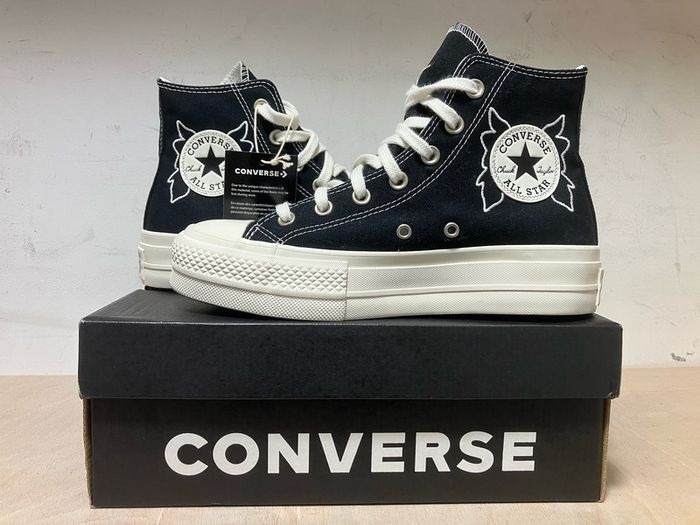 Women's converse all star lift hi black black egret