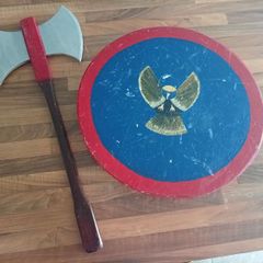 Wooden Shield & Axe