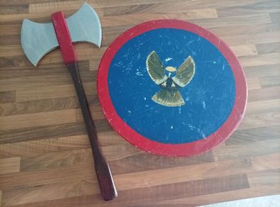 Wooden Shield & Axe