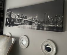 Long canvas with little light built in