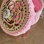 Crochet Storage Basket with Wooden Rose Lid Image 3