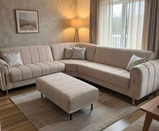Corner sofa bed with storage underneath in stock