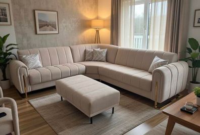 Corner sofa bed with storage underneath in stock