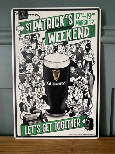 Guinness St Patrick's Day Tin Metal Sign