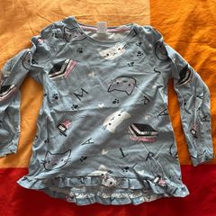 Long sleeved top with cats for a girl, 122cm (6-7 years)