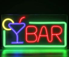 Neon Open Sign, Neon BAR Sign Light 42cm L X 22cm W X 1.2cm (FREE POSTAGE)