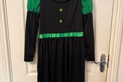 Adult Womens Witch Halloween Costume with Broom &amp; Tights. Size M/L