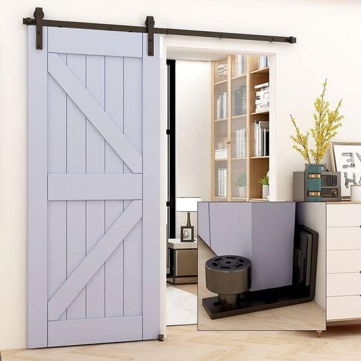 Sliding Barn Door Adjustable Floor Guide Wall/Door Bottom Guide Black
