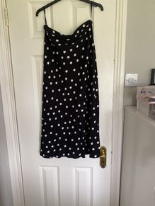 Black polka dot skirt size 10