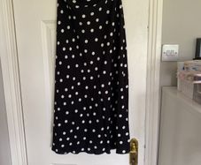 Black polka dot skirt size 10