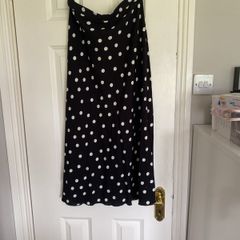 Black polka dot skirt size 10